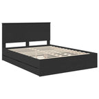 Bed Frame with Drawer Black 150 x 200 cm Engineer Wood