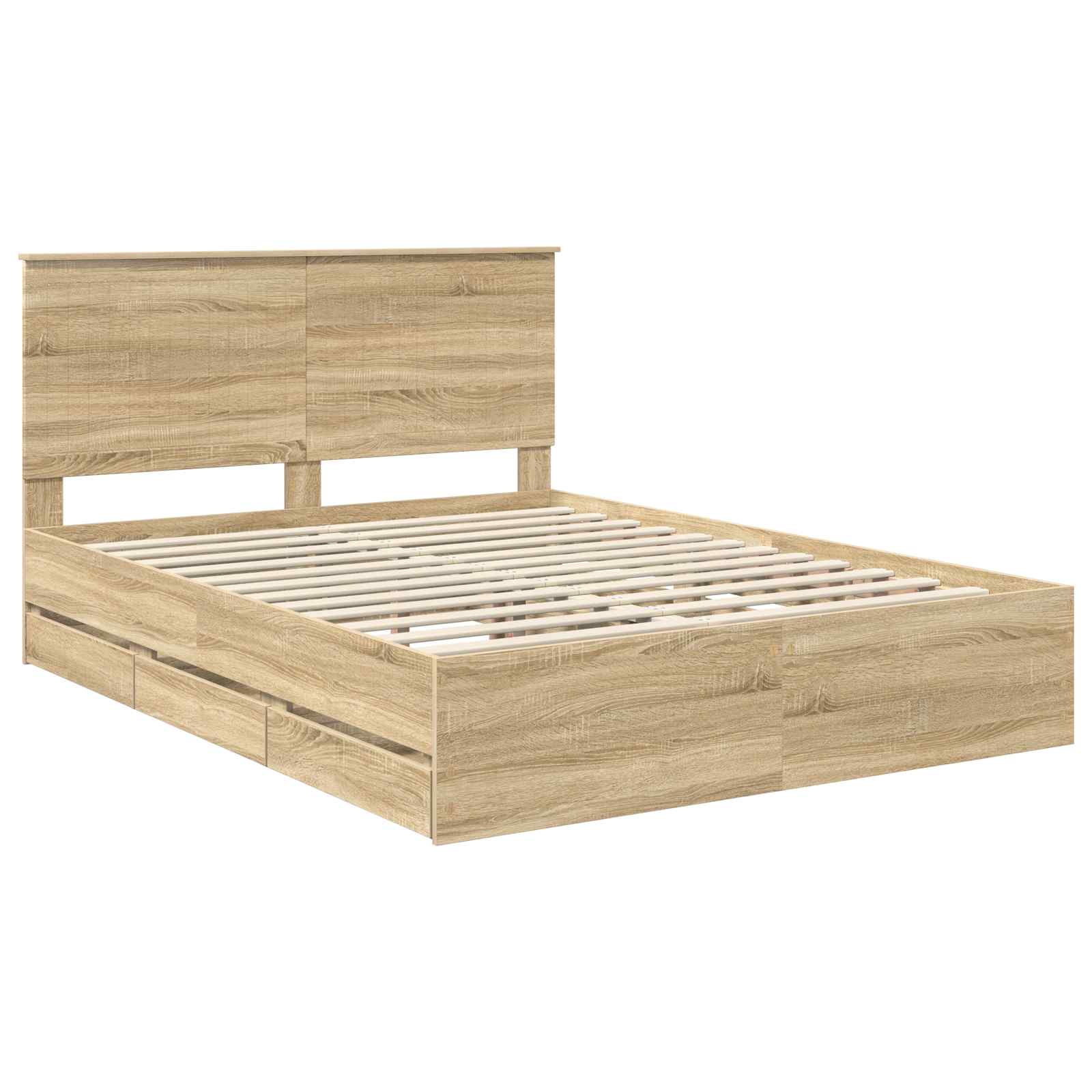 Bed Frame with Drawer Sonoma Oak 150 x 200 cm Engineer Wood