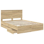 Bed Frame with Drawer Sonoma Oak 150 x 200 cm Engineer Wood