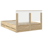 Bed Frame with Drawer Sonoma Oak 150 x 200 cm Engineer Wood