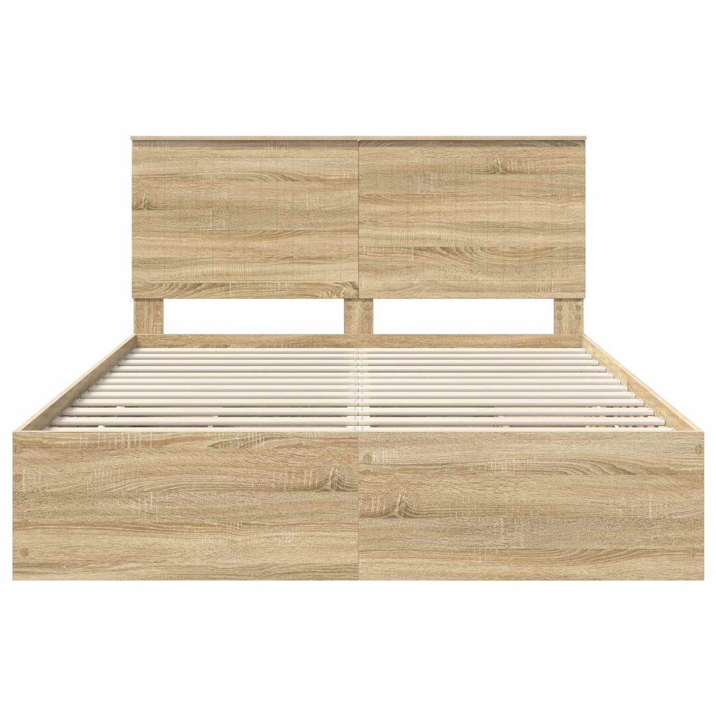 Bed Frame with Drawer Sonoma Oak 150 x 200 cm Engineer Wood