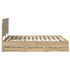Bed Frame with Drawer Sonoma Oak 150 x 200 cm Engineer Wood