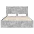 Bed Frame with Drawer Concrete Grey 150 x 200 cm Engineer Wood