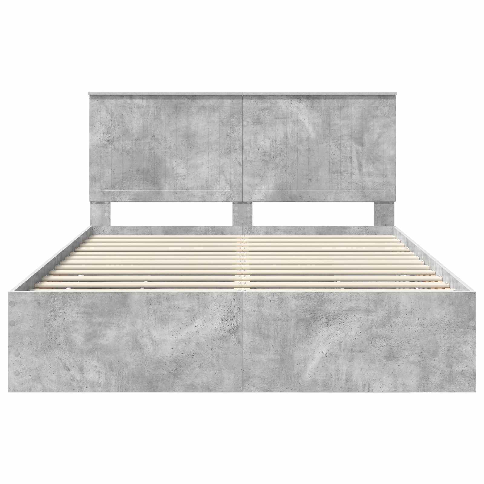 Bed Frame with Drawer Concrete Grey 150 x 200 cm Engineer Wood