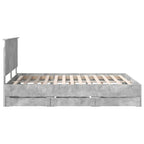 Bed Frame with Drawer Concrete Grey 150 x 200 cm Engineer Wood