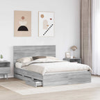 Bed Frame with Drawer Grey Sonoma 150 x 200 cm Engineer Wood