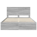 Bed Frame with Drawer Grey Sonoma 150 x 200 cm Engineer Wood