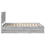 Bed Frame with Drawer Grey Sonoma 150 x 200 cm Engineer Wood