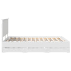 Bed Frame with Drawer White 140 x 190 cm Engineer Wood
