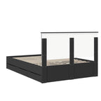 Bed Frame with Drawer Black 140 x 190 cm Engineer Wood