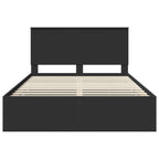 Bed Frame with Drawer Black 140 x 190 cm Engineer Wood
