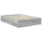 Bed Frame with Drawer Grey Sonoma 140 x 190 cm Engineer Wood