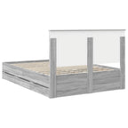 Bed Frame with Drawer Grey Sonoma 140 x 190 cm Engineer Wood