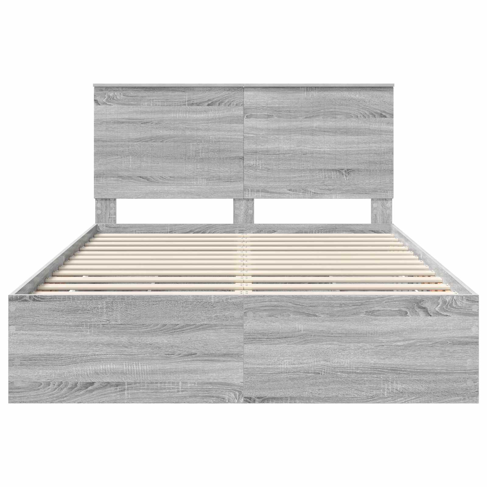 Bed Frame with Drawer Grey Sonoma 140 x 190 cm Engineer Wood