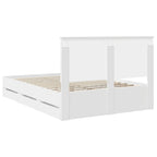 Bed Frame with Drawer White 140 x 200 cm Engineer Wood