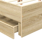 Bed Frame with Drawer Sonoma Oak 140 x 200 cm Engineer Wood