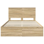 Bed Frame with Drawer Sonoma Oak 140 x 200 cm Engineer Wood