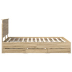 Bed Frame with Drawer Sonoma Oak 140 x 200 cm Engineer Wood