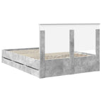 Bed Frame with Drawer Concrete Grey 140 x 200 cm Engineer Wood