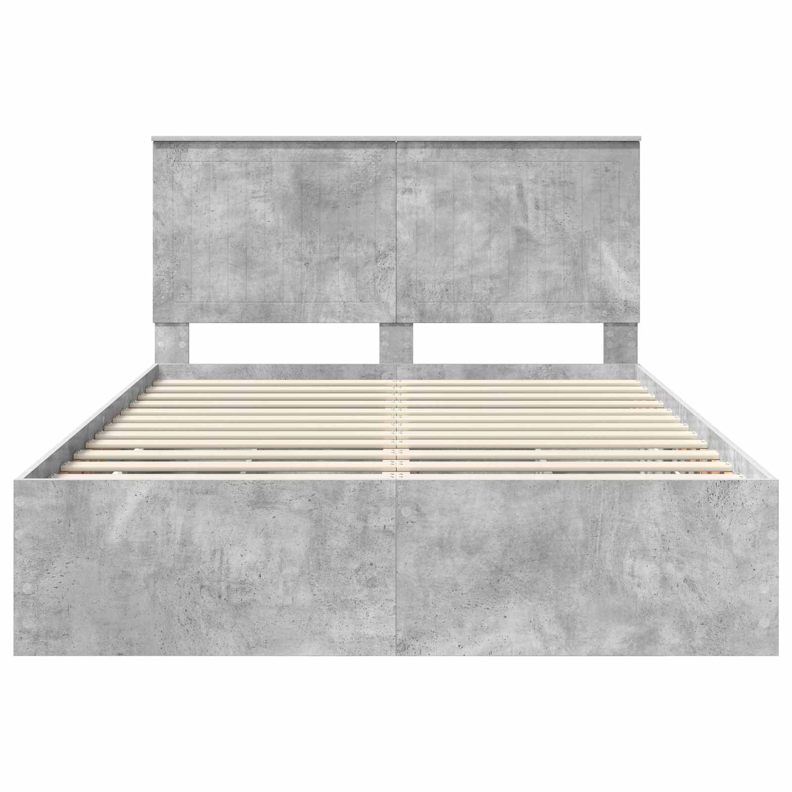 Bed Frame with Drawer Concrete Grey 140 x 200 cm Engineer Wood