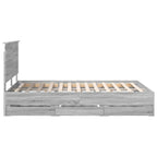 Bed Frame with Drawer Grey Sonoma 140 x 200 cm Engineer Wood