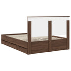 Bed Frame with Drawer Brown Oak 140 x 200 cm Engineer Wood