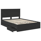 Bed Frame with Drawer Black 135 x 190 cm Engineer Wood