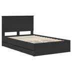 Bed Frame with Drawer Black 120 x 190 cm Engineer Wood