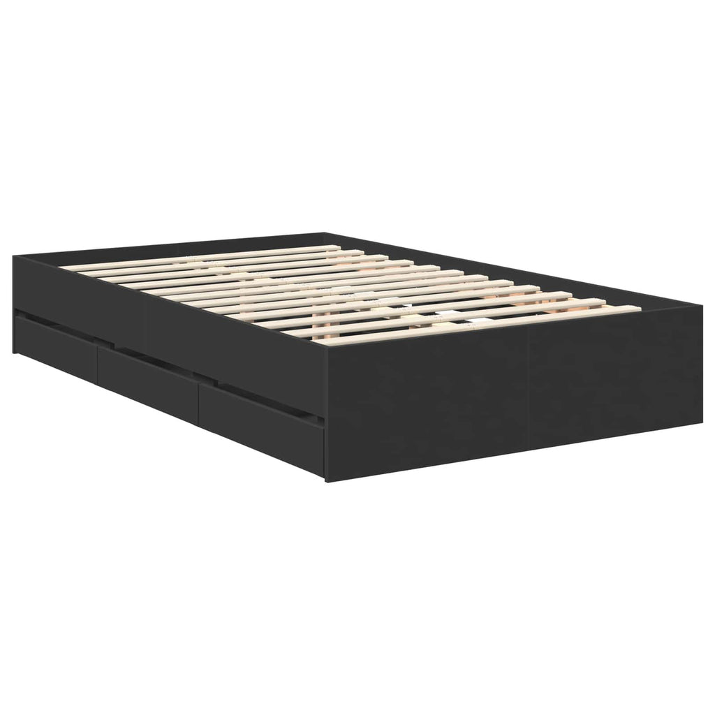 Bed Frame with Drawer Black 120 x 190 cm Engineer Wood
