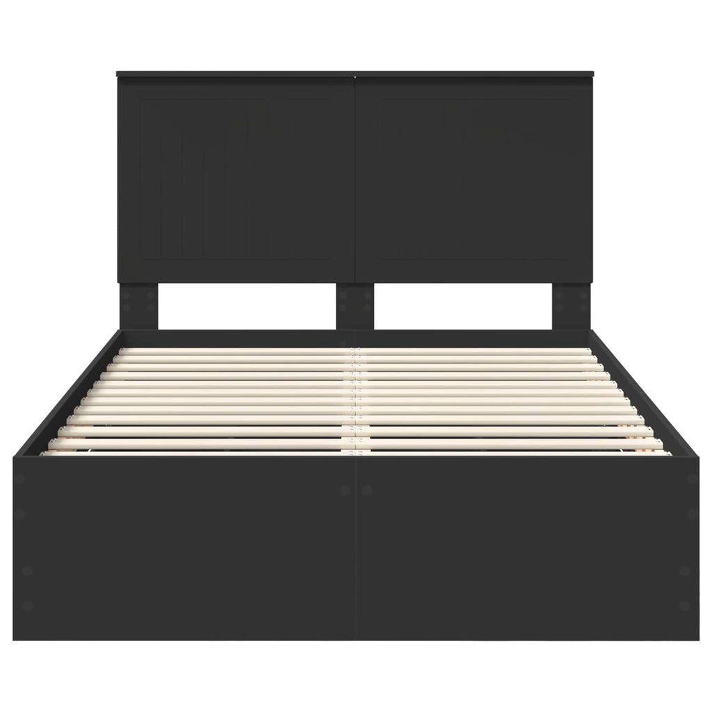 Bed Frame with Drawer Black 120 x 190 cm Engineer Wood