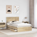 Bed Frame with Drawer Sonoma Oak 120 x 190 cm Engineer Wood