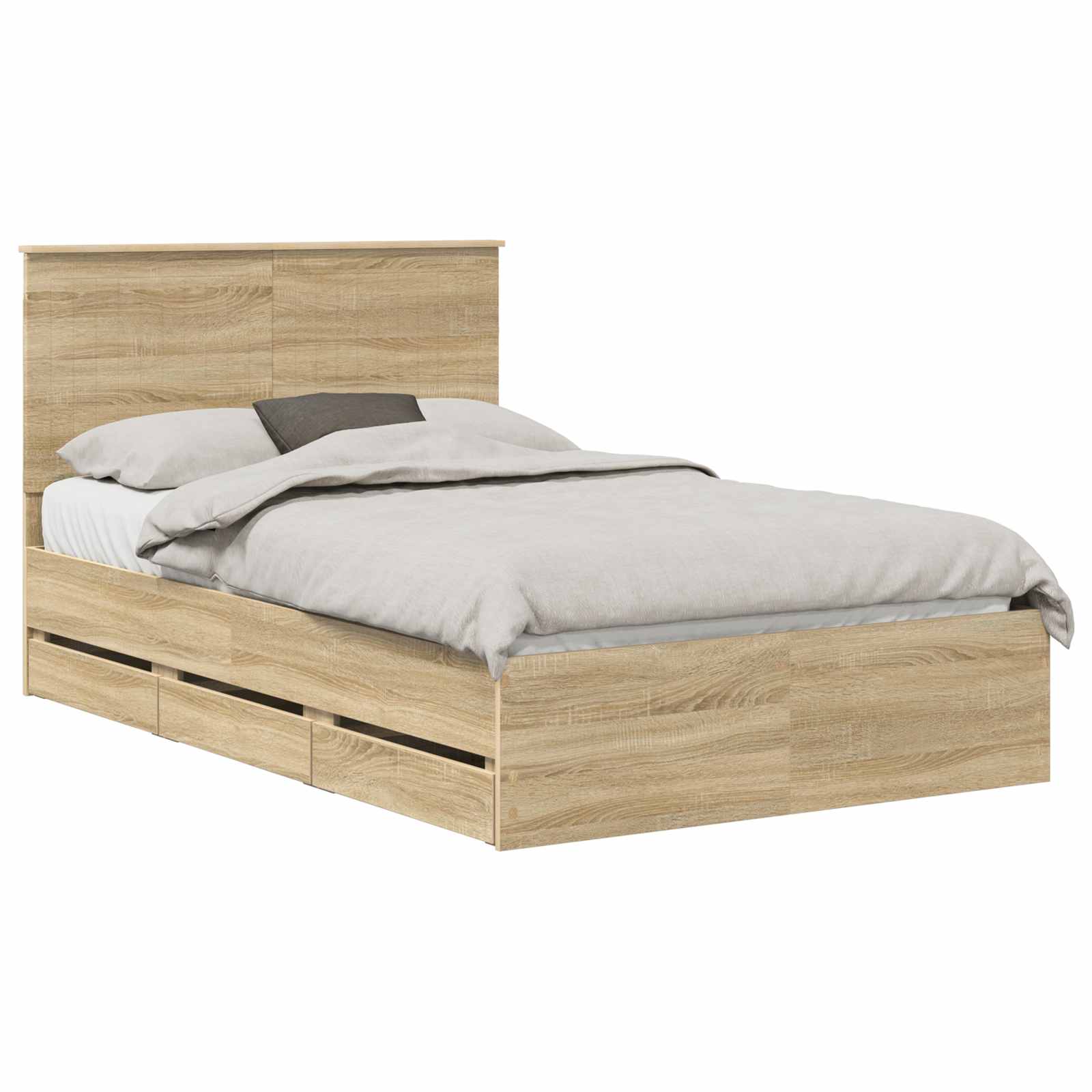 Bed Frame with Drawer Sonoma Oak 120 x 190 cm Engineer Wood