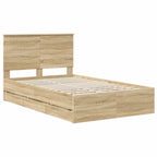 Bed Frame with Drawer Sonoma Oak 120 x 190 cm Engineer Wood