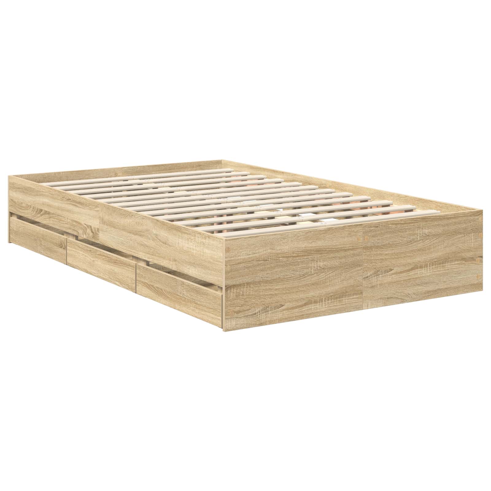 Bed Frame with Drawer Sonoma Oak 120 x 190 cm Engineer Wood