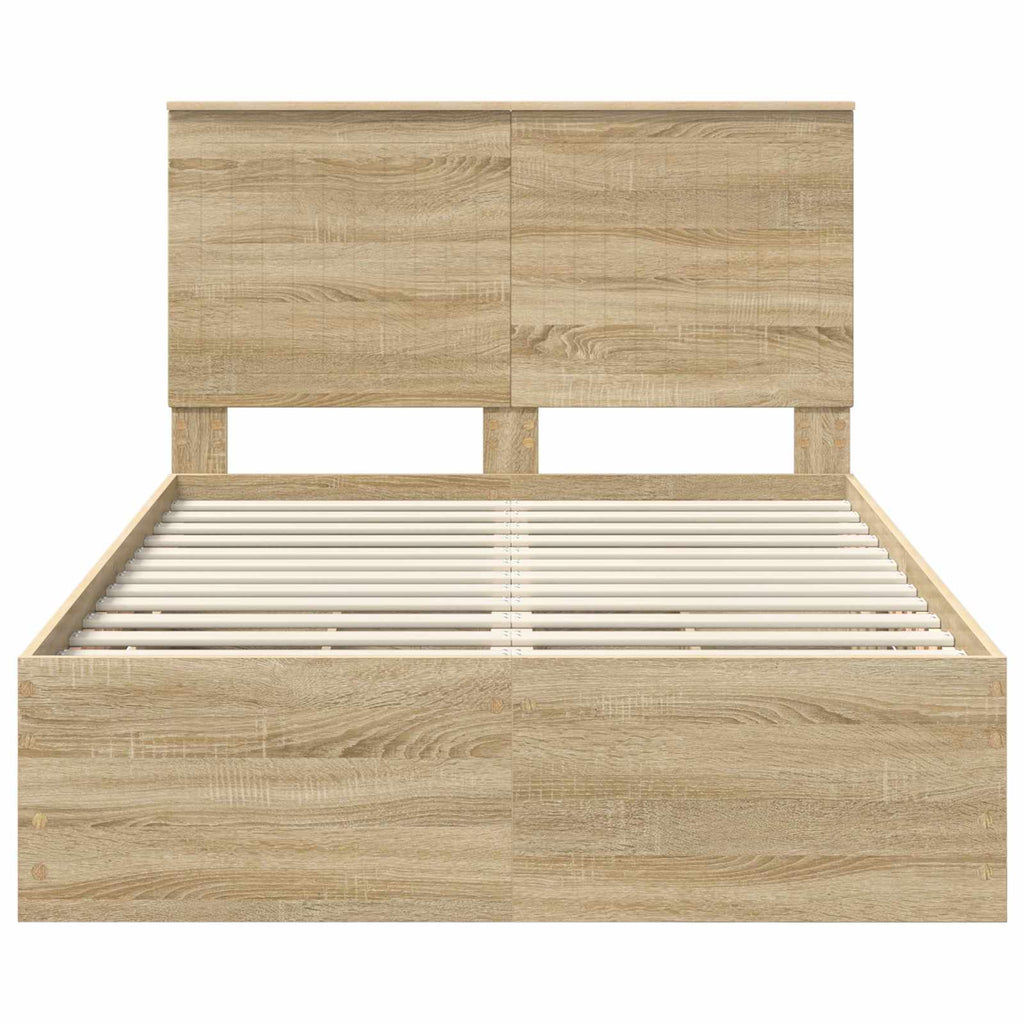 Bed Frame with Drawer Sonoma Oak 120 x 190 cm Engineer Wood