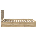 Bed Frame with Drawer Sonoma Oak 120 x 190 cm Engineer Wood