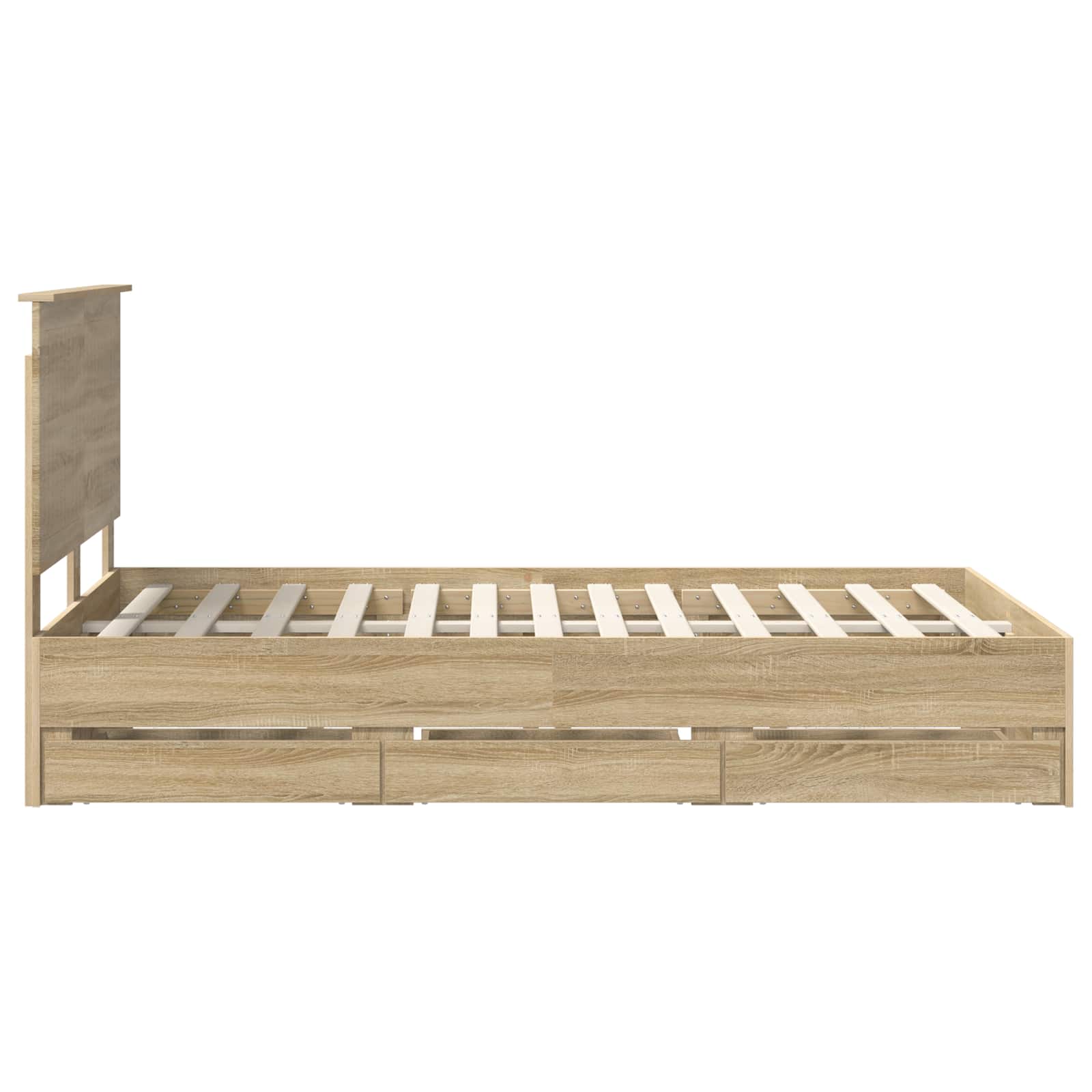 Bed Frame with Drawer Sonoma Oak 120 x 190 cm Engineer Wood