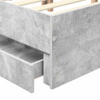 Bed Frame with Drawer Concrete Grey 120 x 190 cm Engineer Wood