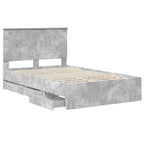 Bed Frame with Drawer Concrete Grey 120 x 190 cm Engineer Wood