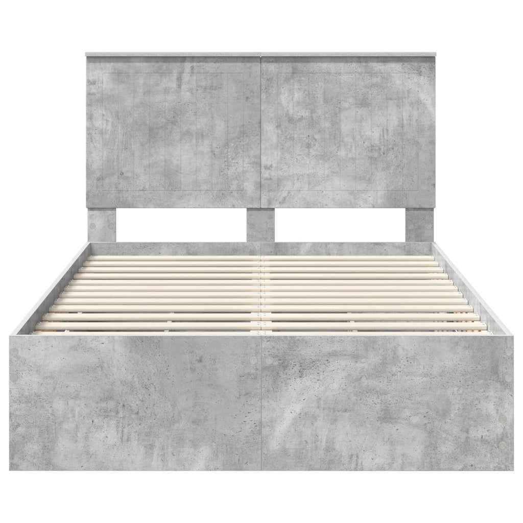 Bed Frame with Drawer Concrete Grey 120 x 190 cm Engineer Wood