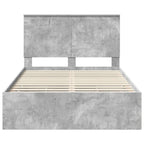 Bed Frame with Drawer Concrete Grey 120 x 190 cm Engineer Wood