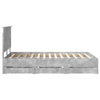Bed Frame with Drawer Concrete Grey 120 x 190 cm Engineer Wood