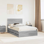 Bed Frame with Drawer Grey Sonoma 120 x 190 cm Engineer Wood