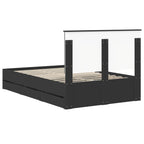Bed Frame with Drawer Black 120 x 200 cm Engineer Wood