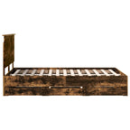 Bed Frame with Drawer Smoked Oak 120 x 200 cm Engineer Wood