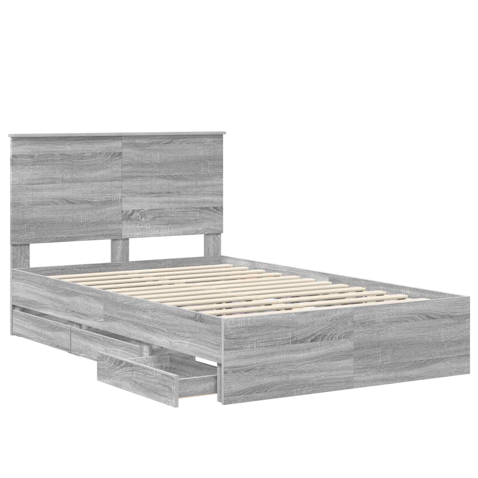 Bed Frame with Drawer Grey Sonoma 120 x 200 cm Engineer Wood