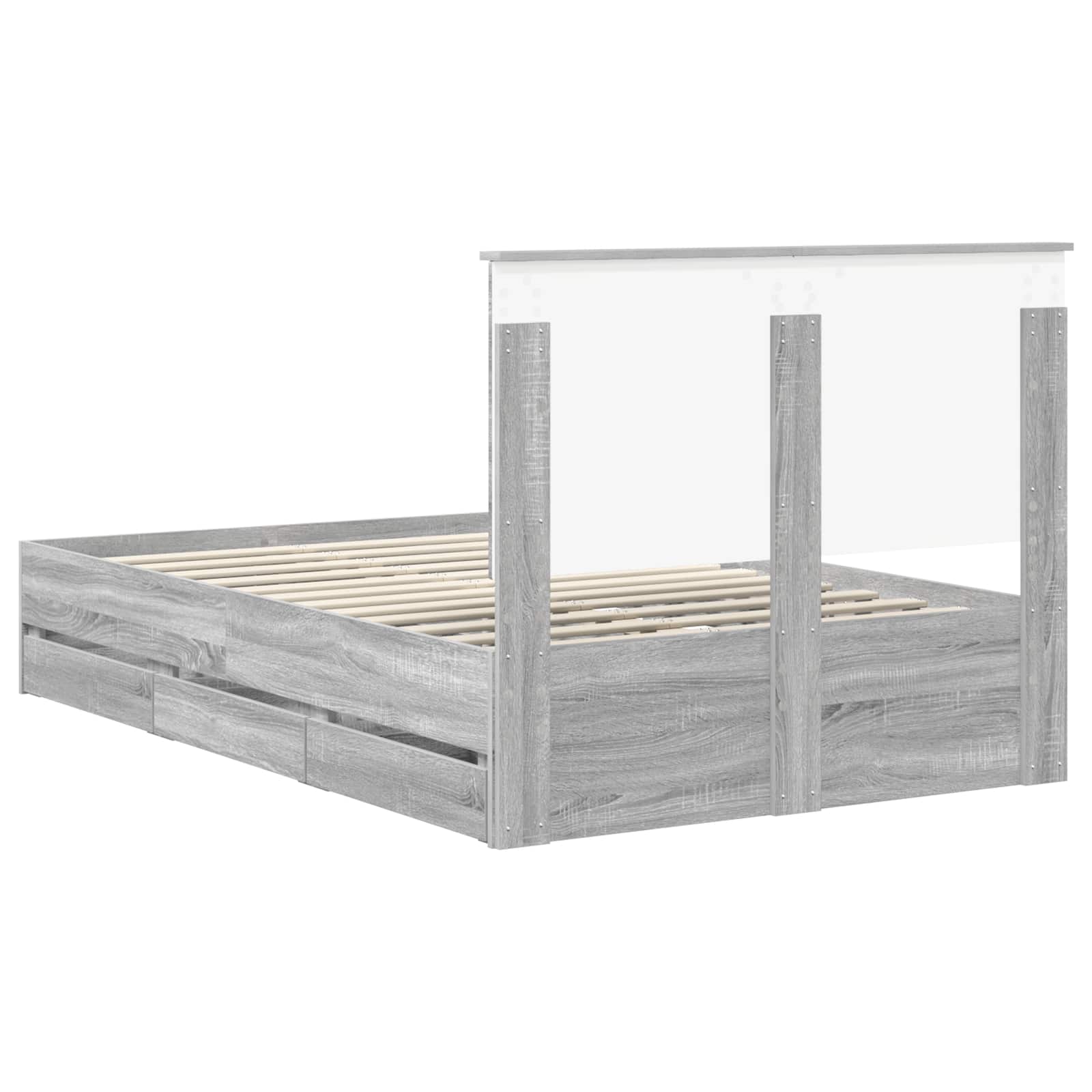 Bed Frame with Drawer Grey Sonoma 120 x 200 cm Engineer Wood