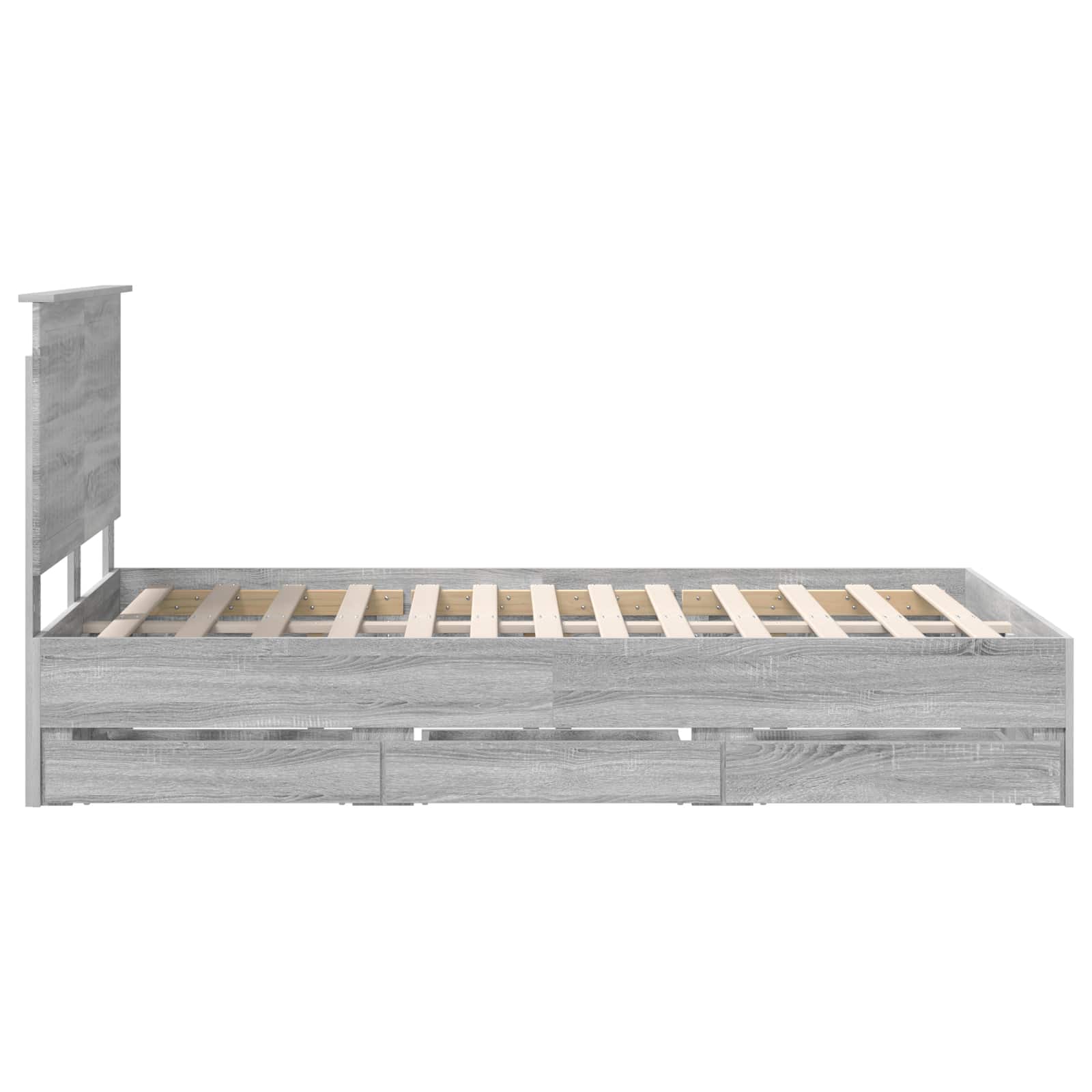 Bed Frame with Drawer Grey Sonoma 120 x 200 cm Engineer Wood