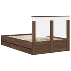 Bed Frame with Drawer Brown Oak 120 x 200 cm Engineer Wood
