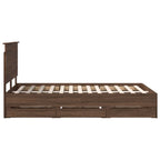 Bed Frame with Drawer Brown Oak 120 x 200 cm Engineer Wood